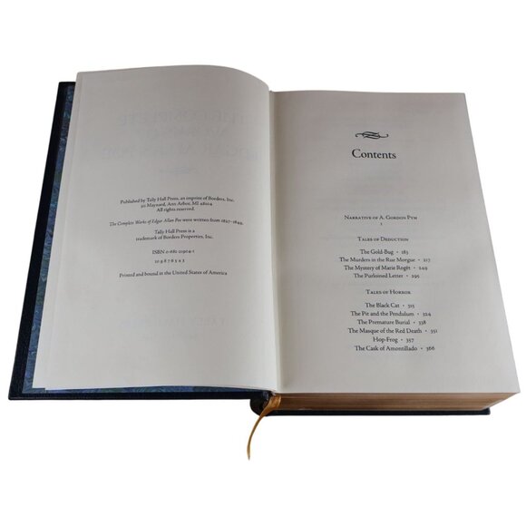 Complete Works of Edgar Allan Poe HC 1997 Tally Hall Gold Edges Ribbon Bookmark - Picture 11 of 14